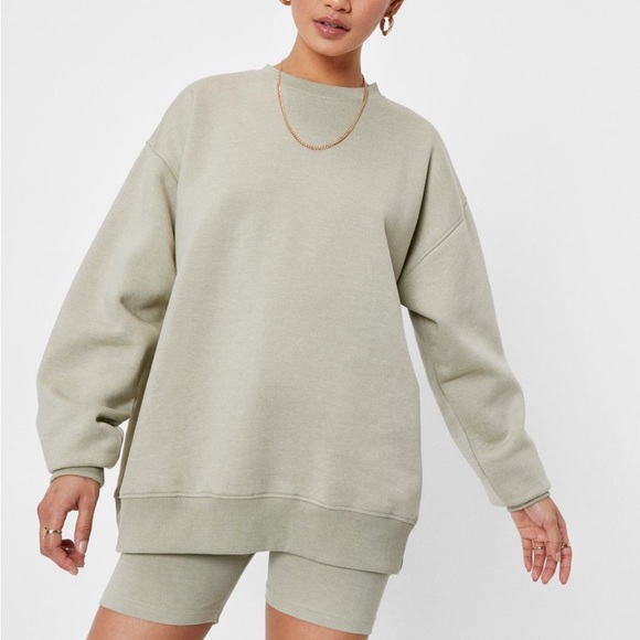 Nasty Gal Pants - Sweatshirt and biker short set